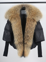 Loose Natural Real Fox Fur Collar Coat Thick New European Fashion White Duck Down Jacket Winter Women Warm Luxury Outerwear 2